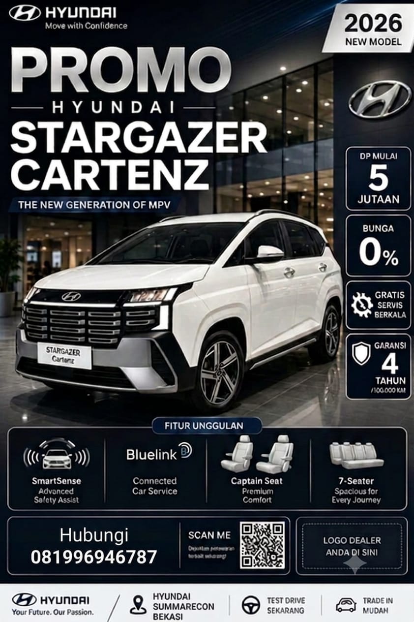 Promo Spesial Unit Mobil Hyundai Type H Cartenz Showroom Resmi Bekasi